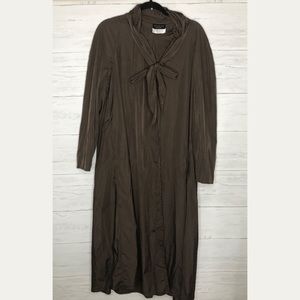 Yeohlee Brown Nylon Hooded Long Coat Cape Jacket